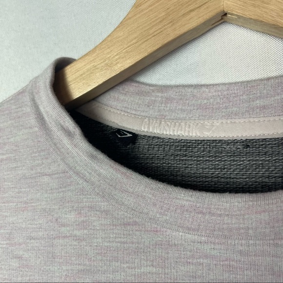 Gymshark Light Marled Pink Crewneck Long Sleeve Cropped Pullover S - Picture 7 of 7